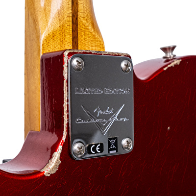 Fender Custom Shop 50s Thinline Telecaster Heavy Relic Aged Candy Apple Red Elektro Gitar